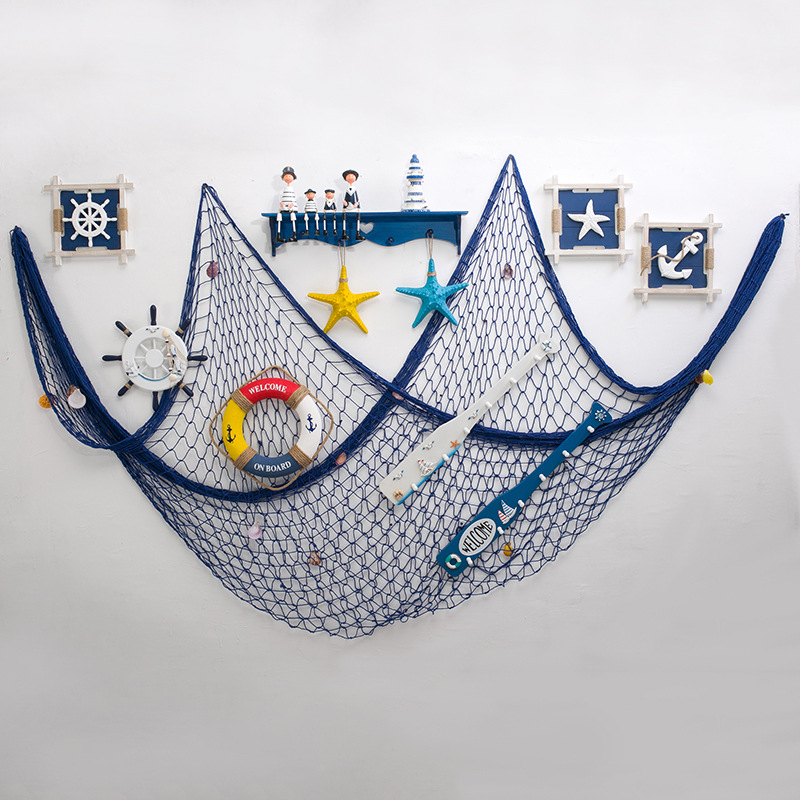 Mediterranean Decorative Fishing Net Hemp Rope Photography Props Background  Wall Decoration Ornaments Children's Birthday Gift