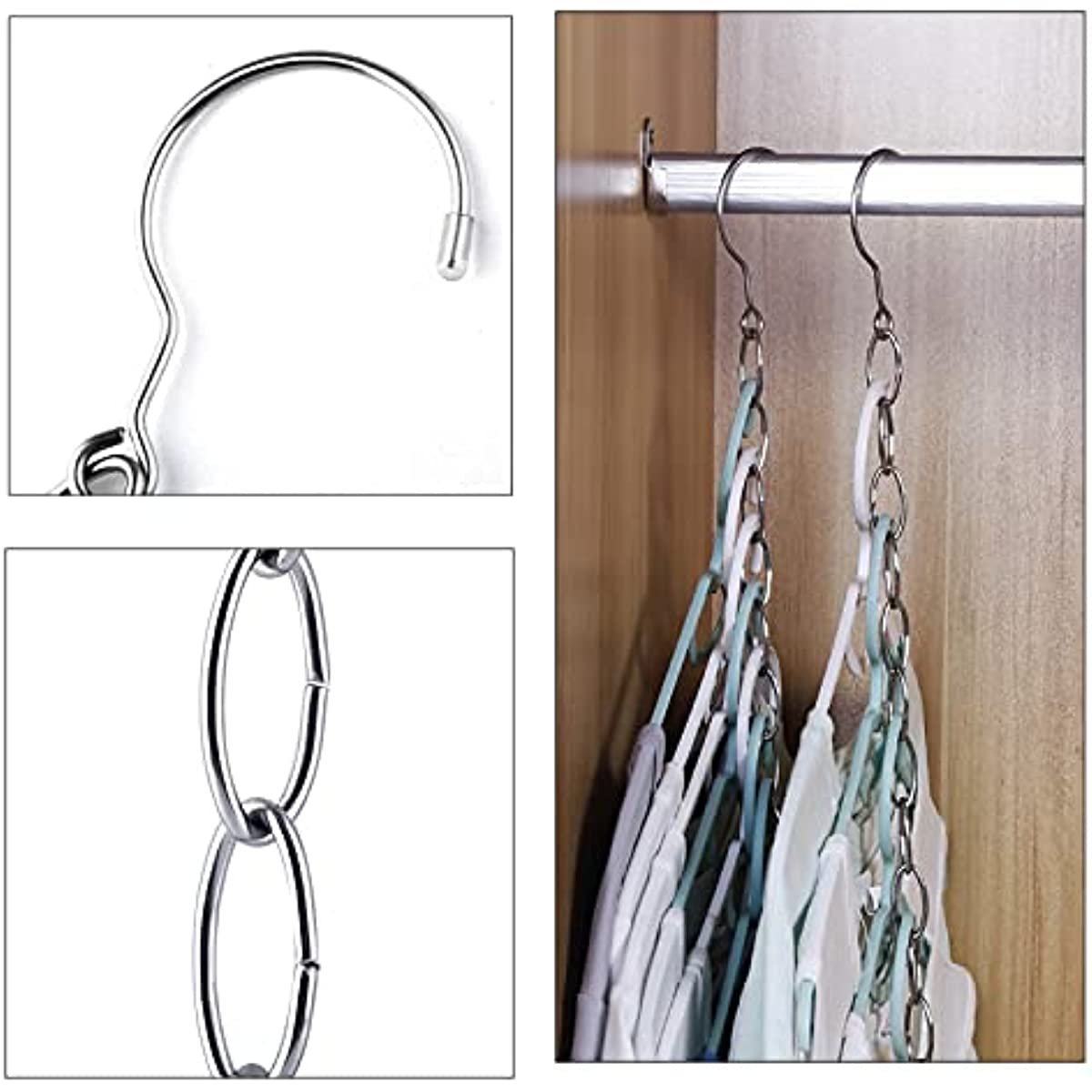 Liangmall Hangers Space Saving Upgraded, Expand 6 to 9 Holes Magic Clothes  Hanger Organizer, Stainless Steel Space Saving Hangers Closet Organizers