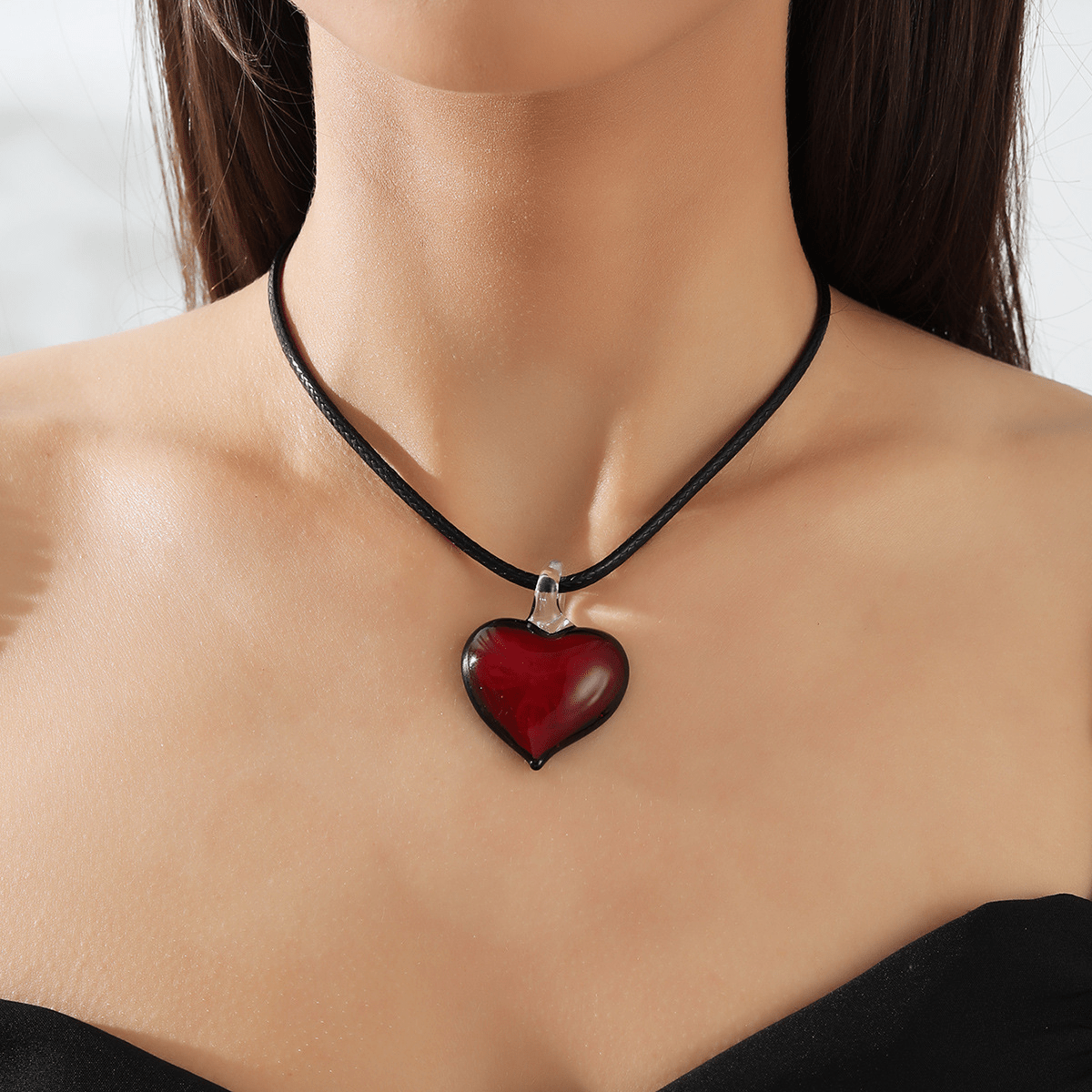 Fashion Heart Pendant Necklace For Girls Women Korean Trend Long Sw