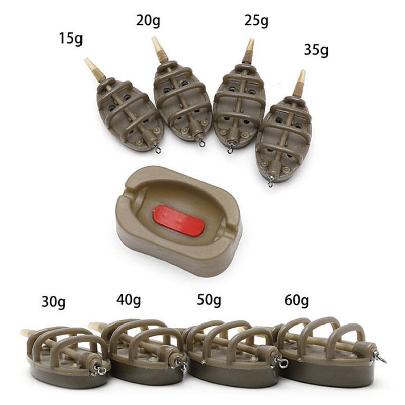 

Premium Carp Fishing Feeders Mould Set - 4 Sizes (15/20/25/35g & 30/40/50/60g) - Easy Inline Method - Boost Your Catch Rate!