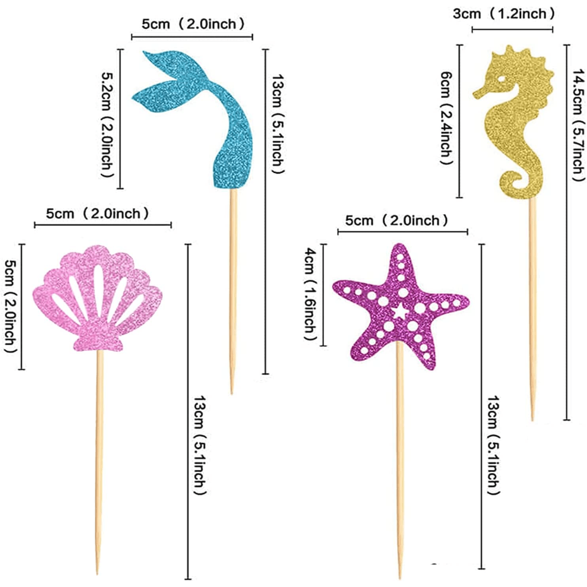 Mermaid Cupcake Topper Under the Sea Party Decorations 