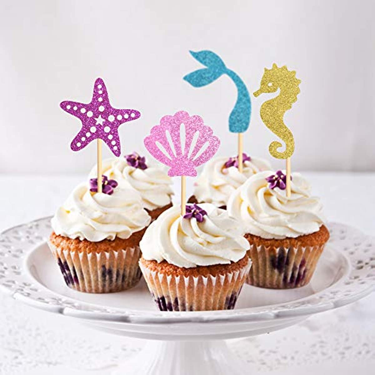Mermaid Cupcake Topper Under the Sea Party Decorations 