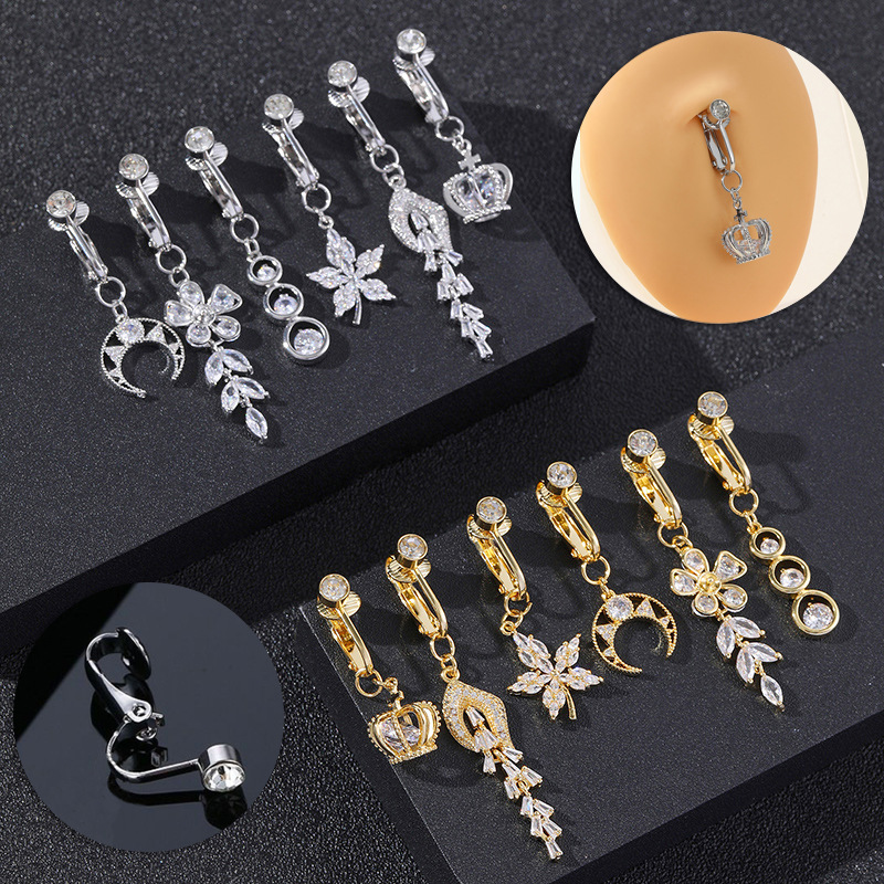 Piercing Stainless Steel Navel Ring - Temu