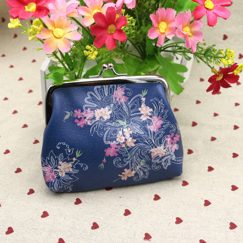 Vintage Flower Print Coin Purse, Kiss-lock Clutch Wallet, Versatile Storage  Purse - Temu