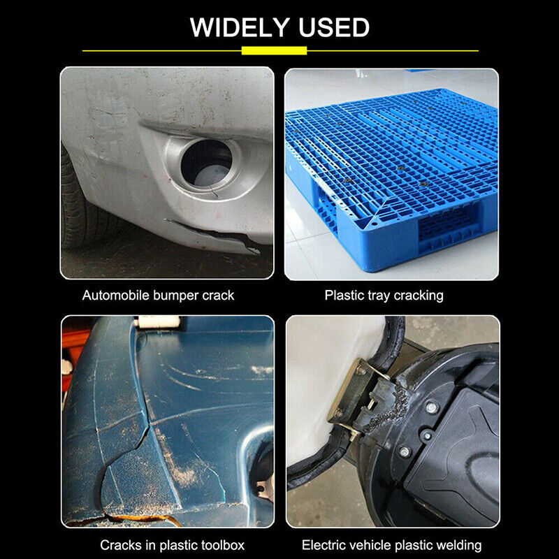 FTVOGUE Kit de reparación de parachoques de soldador de plástico con 200  grapas, esquina plana M (azul), antorcha de soldadura