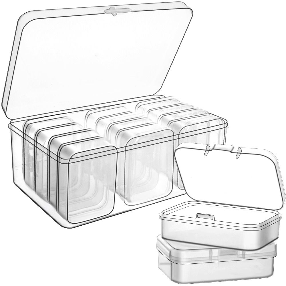 12pcs/set Cajas Almacenamiento Plástico Transparente Mini - Temu
