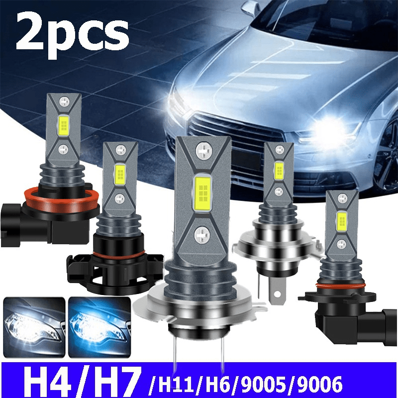 2pcs 80W Car LED Fog Lights - H4 H6 H7 H8 H9 H11 - 6000K & 8000K - Brighten Up Your Drive!