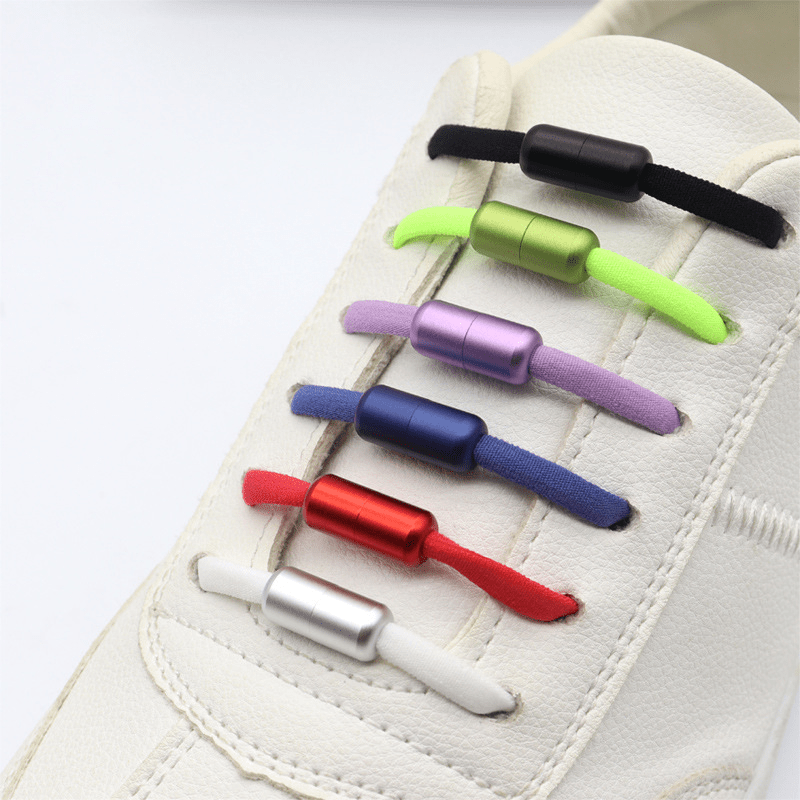PandaHall Elite 16pcs 2 Colors Rectangle Alloy Shoelace Buckle Connectors  Sets, Capsule Shape Tie Shoe Lace Tie Locks Clips Ends, with Screwdriver