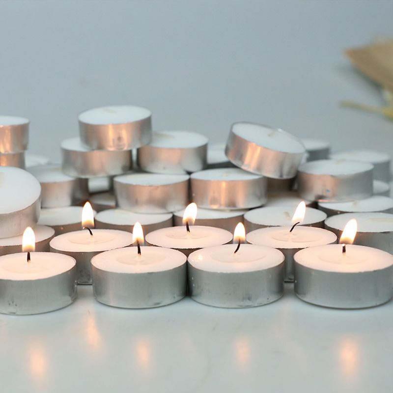Tea Light Candles Bulk 100 Pack White Unscented 3-5 Hours Burning Time