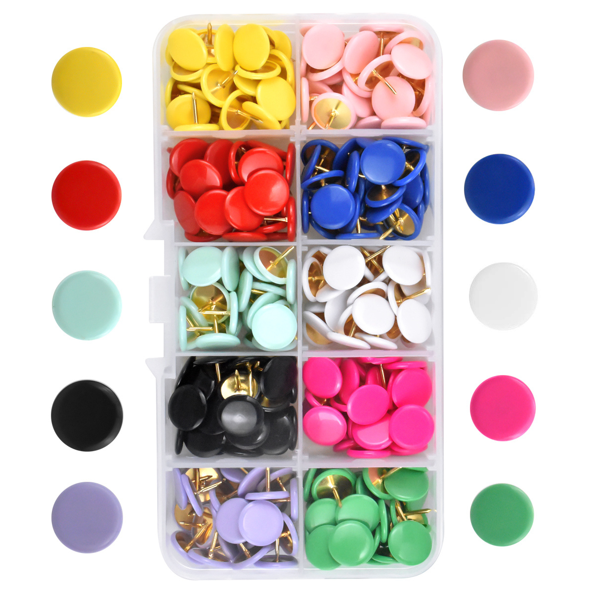500PCS Multi-Color Map Push Pins Plastic Head Tacks with Steel