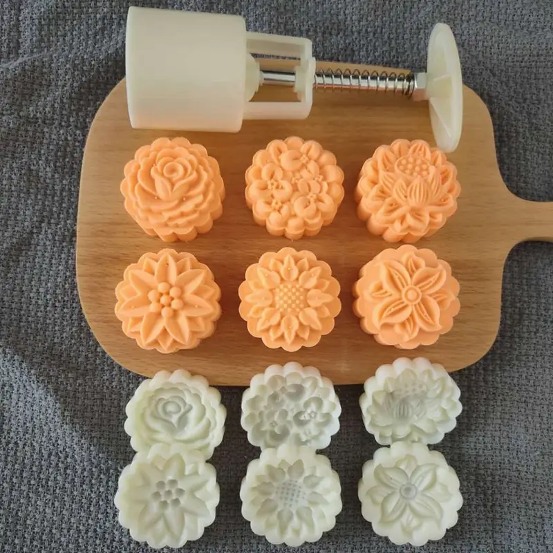 Mooncake Manual Press Mold Reusable Festival Cookie Decorate - Temu