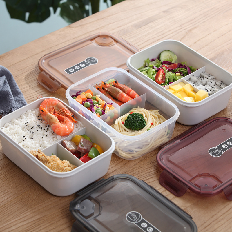 Multipurpose Microwaveable Lunch Box Grid Design Capacity - Temu