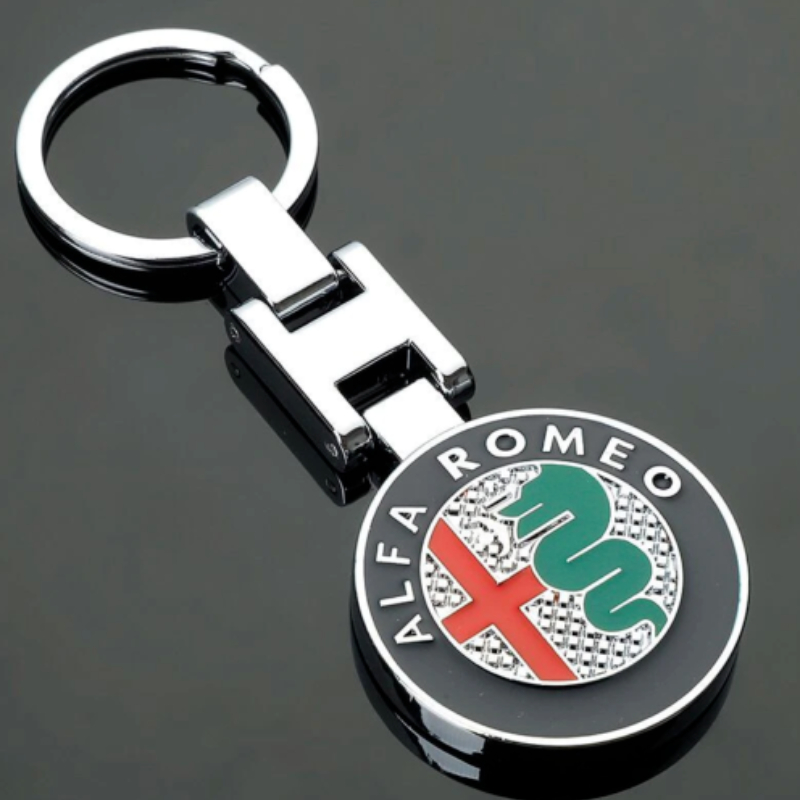 Logo de voiture Porte-clés Anneau pour Alfa Romeo Porte-clés Emblème  Pendentif Pour Femmes Homme