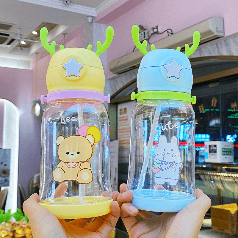 Cute Kids Water Bottles With Straws, Cute Adult Cups For Kids