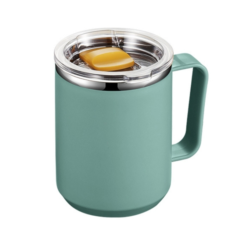 Double Wall Stainless Steel Vacuum Mug With Lid And Handle