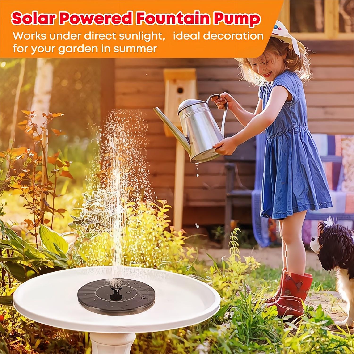 Outdoor Solar Fountain Solar Pond Pump With Battery Garden Floating Fountain  Birdbath