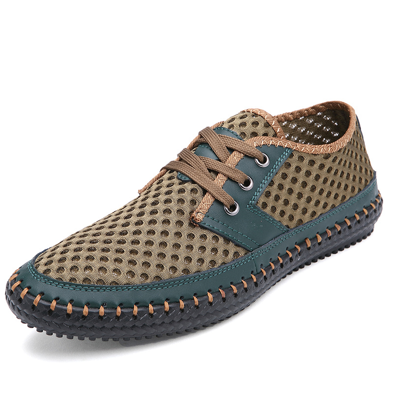 Mens Mesh Breathable Casual Stitching Details Barefoot Lightweight