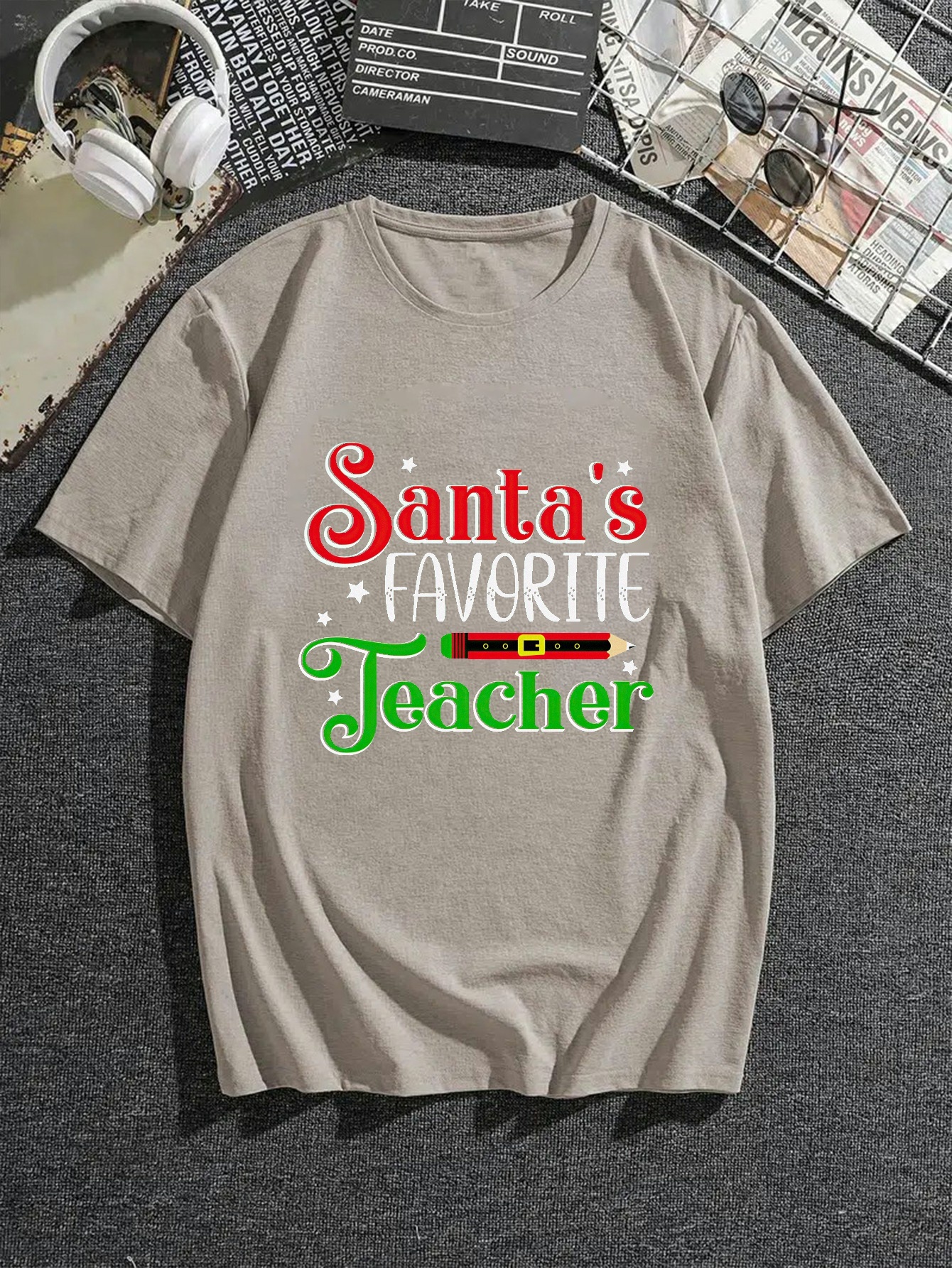 Camiseta Estampado Papá Noel Teacher Camisetas Hombres - Temu Mexico