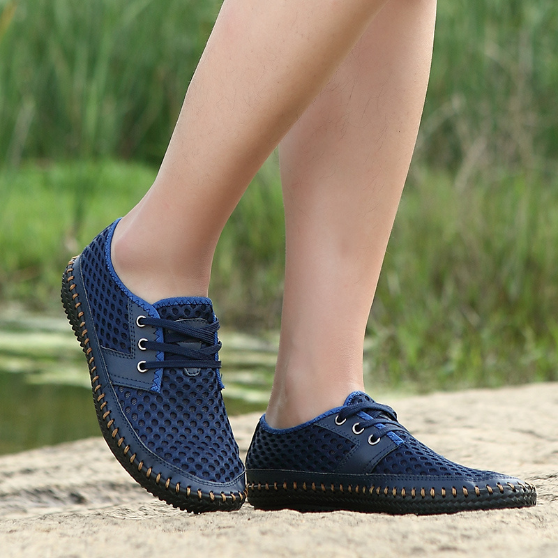 Mens summer breathable hot sale mesh shoes flats