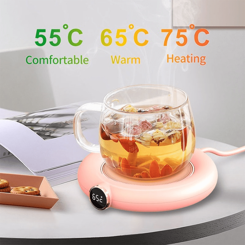 Coffee Mug Warmer Cup Warmer for Office Desk Use,Auto Shut off Electric  Beverage Warmer 25 Watt Electric with three Temperature Settings adjustable