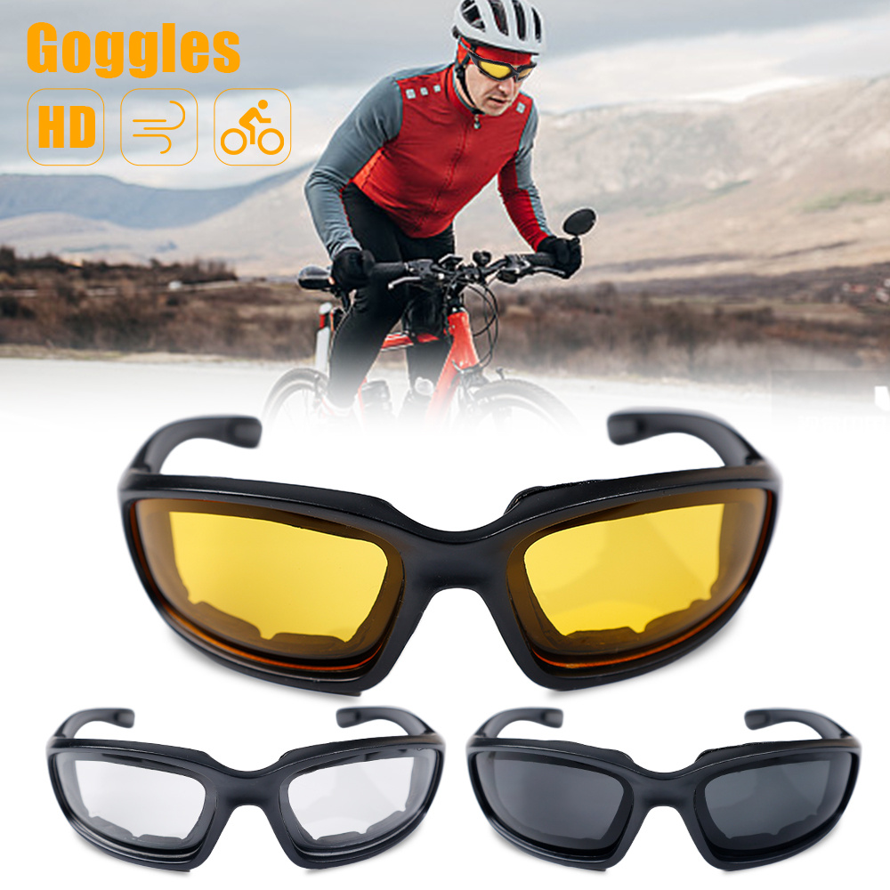 Polarized Motorcycle Glasses, Riding Goggles with 4 Lens Kit for Outdoor  Activities, Riding, Motorcycling, Skiing, Black