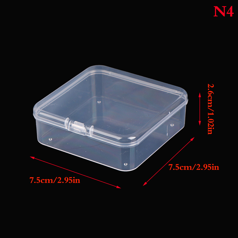 Unique Bargains 12pcs Clear Storage Container with Hinged Lid 40x28mm Plastic Square Craft Box