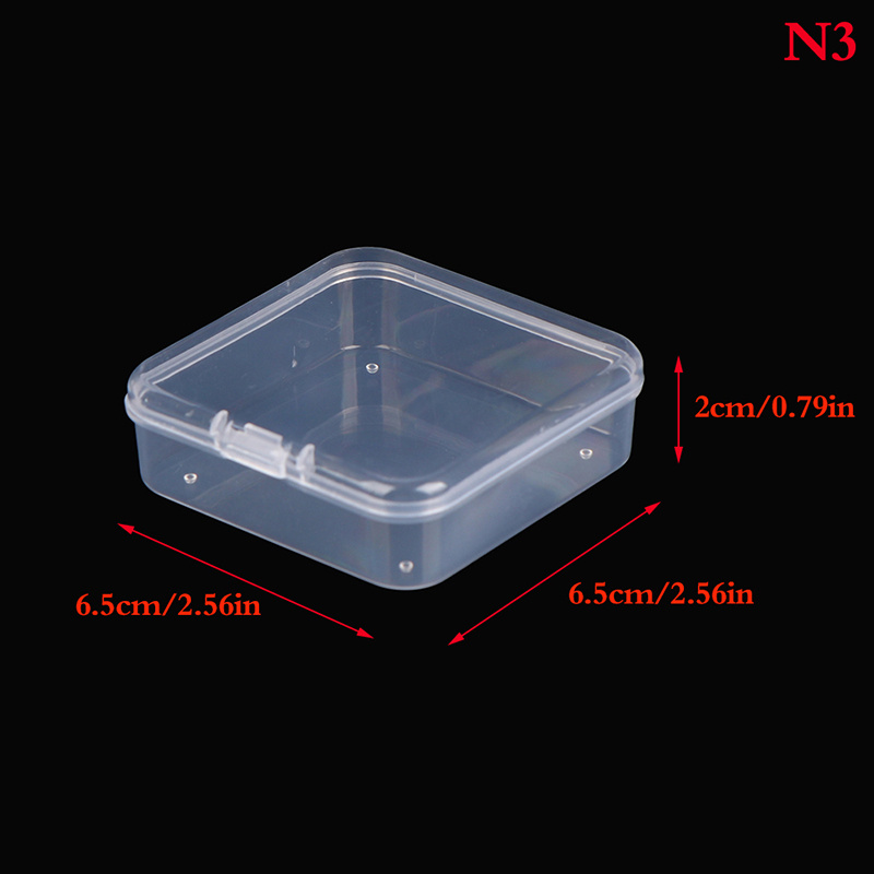 5x Small Transparent Plastic Storage Box Clear Square Jewelry Craft Display  Case
