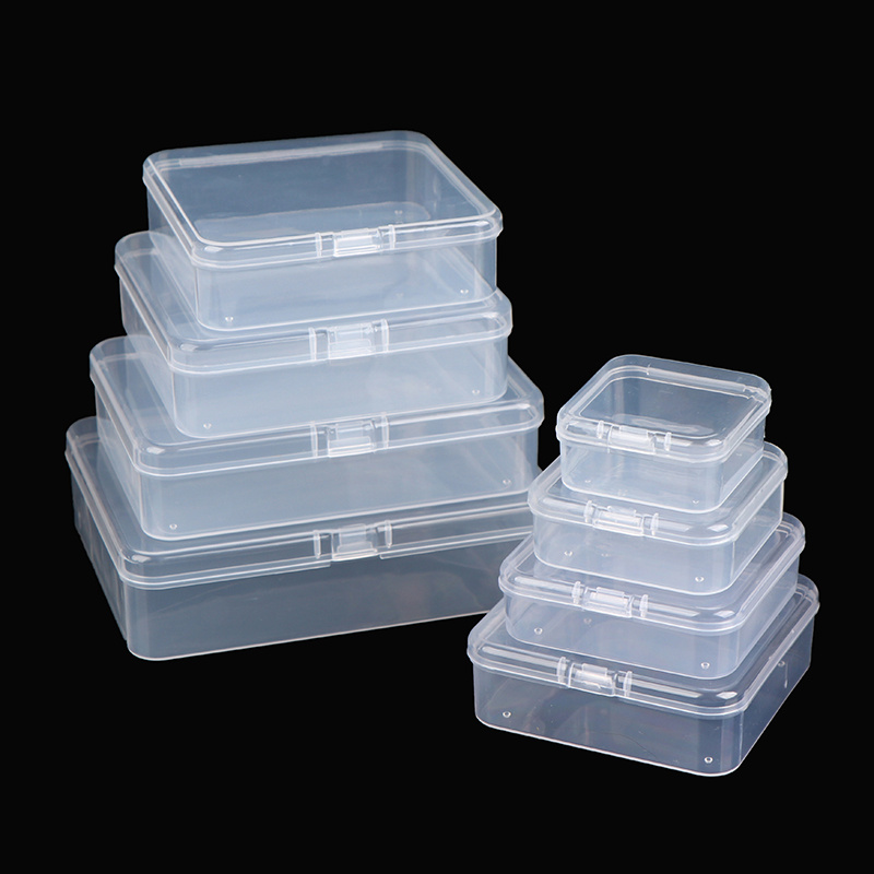 Small Plastic Storage Containers With Hinged Lids Rectangle - Temu