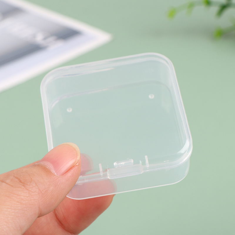 Transparent Small Storage Box Plastic Rectangle Container with Lid  Organizer DIY