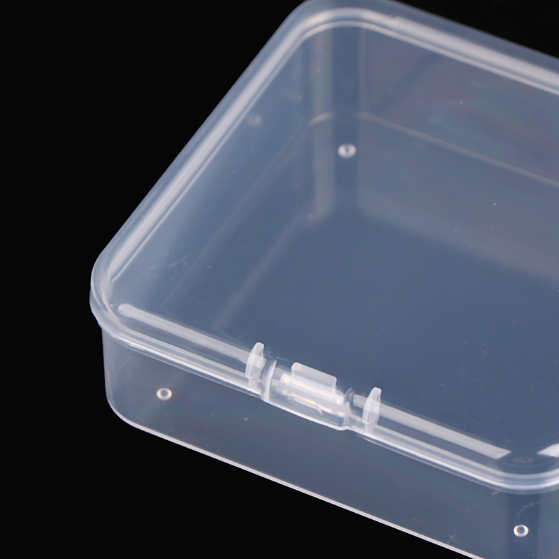 Caja de almacenamiento pequeña con tapa, caja de plástico transparente,  joyería, caja de almacenamiento de cuentas pequeñas, caja de clasificación,  plástico JM