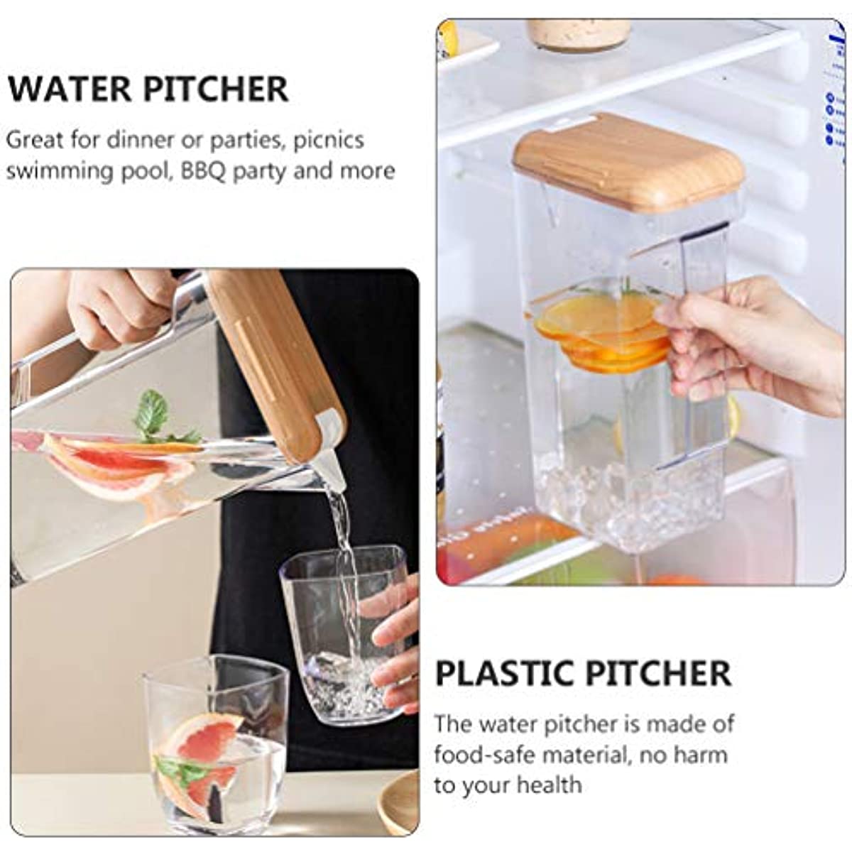 Compact Pitcher with Premium Lid, Plastic Pitcher with