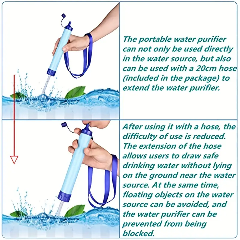 personal water purifier water filter straw portable water filter for hiking camping travel hunting fishing outing survival backpacking emergency gear details 6
