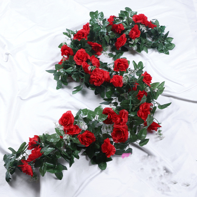 1pc Artificial Rose Rattan Simulation Rose Rattan Real Touch Rose