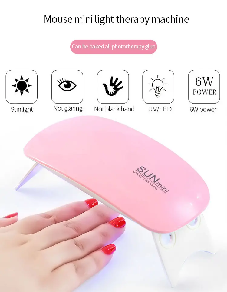 uv led nail dryer mini portable mouse nail lamp machine with usb charging single finger phototherapy lights for nails art tools details 0