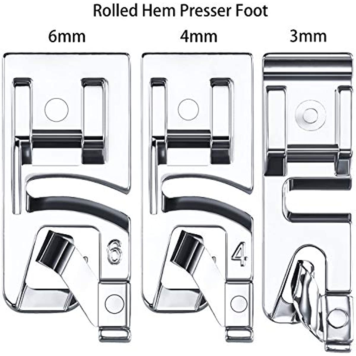 6pcs Wide & Narrow Rolled Hem Sewing Machine Presser Foot Set, For Brother,  Singer And Janome Low Shank Sewing Machine