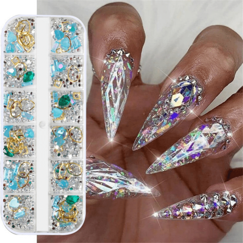 Mixed Size Charm Glass 3d Rhinestones For Nail Art Design Diy Crystal Faux Gems  Jewelry Making Nail Decorations Manicure Accessories - Temu Australia