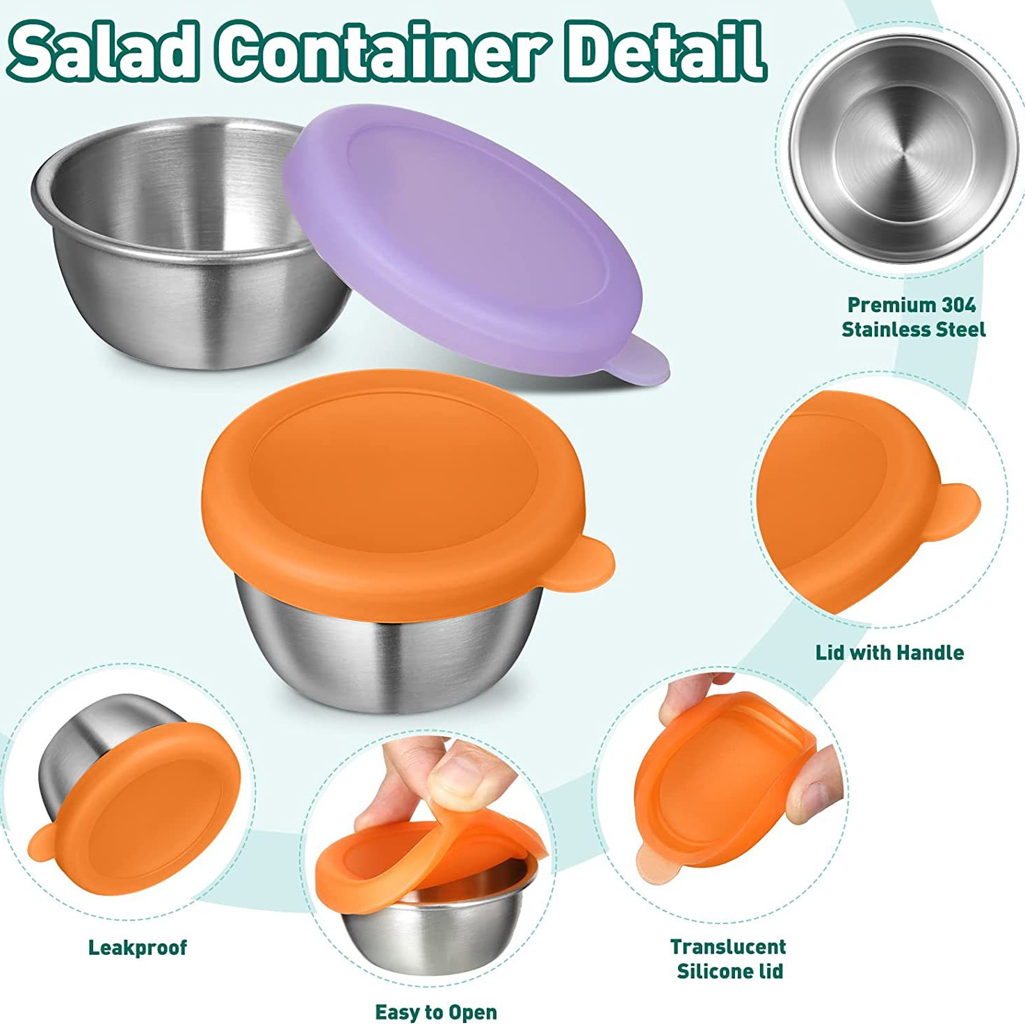 Condiment Cup Lid Salad Dressing Container Reusable Dipping Temu