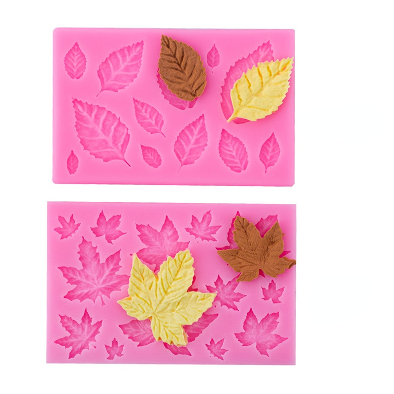 Leaf Silicone Molds 5pcs 3D Branch Leaves Lace Pad Cake Mold, Chocolate  Molds