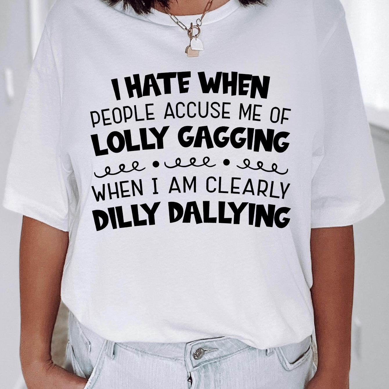 

Plus Size Casual T-shirt, Women's Plus Letter Print Round Neck Short Sleeve Graphic Tee