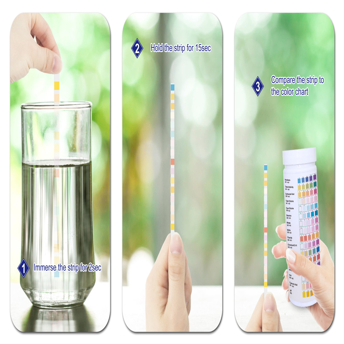 16 in 1 bandelettes test d'eau,Kit D'analyse L'eau Potable(Lote de
