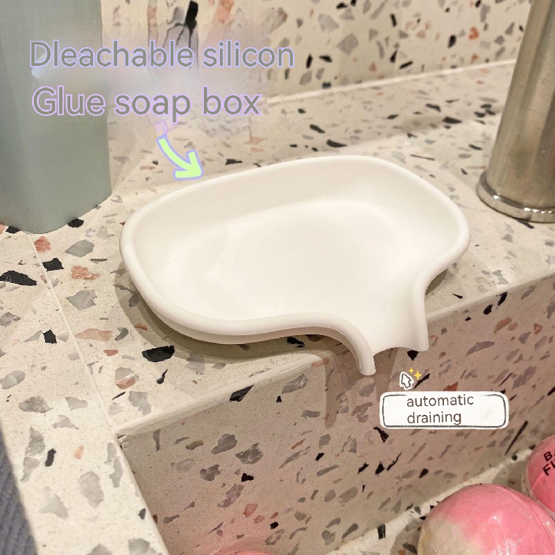 Large Silicone Soap Dish, Sink Drain Soap Tray, Self Draining Soap Holder, Soap  Rack For Bathroom, Sponge Soap Storage Rack, Bathroom Accessories - Temu