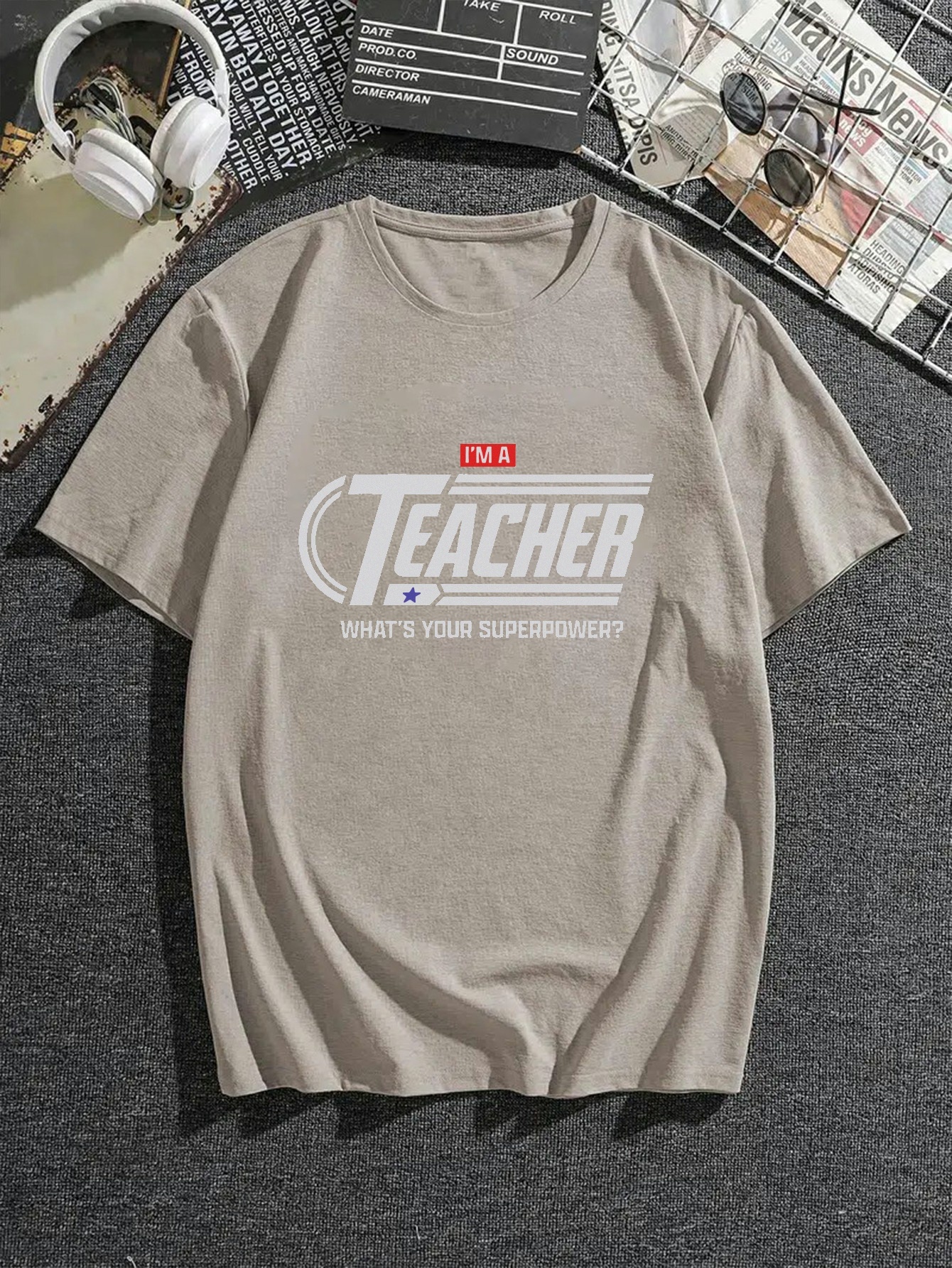 Teacher's Day Plus Size Men's vintage Teacher Graphic - Temu