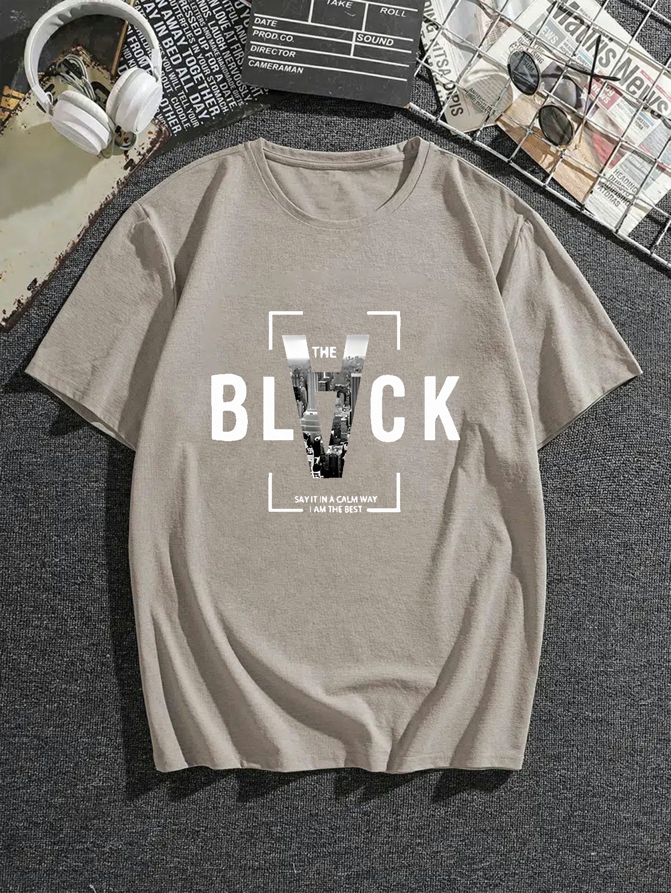 Camisetas Estampadas Letras negras Hombre Camisetas - Temu Chile