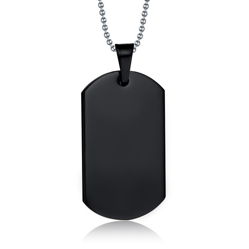 Military Dog Tag Real Mens Titanium Steel Pendant Chain Necklace