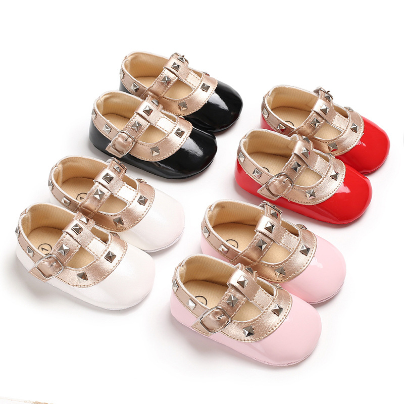 Baby Girls Trendy Shiny Mary Jane Shoes With Assorted Colors, Kids Casual Summer Outdoor Walking Shoes