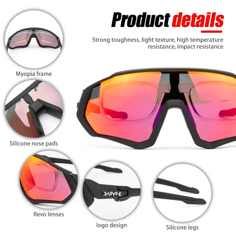 Kapvoe Skiing Eyewear Man Skiing Sunglasses Woman Bicycle Goggles Outdoor  UV400 Bike Glasses Sports MTB Eyewear Skiing Glasse
