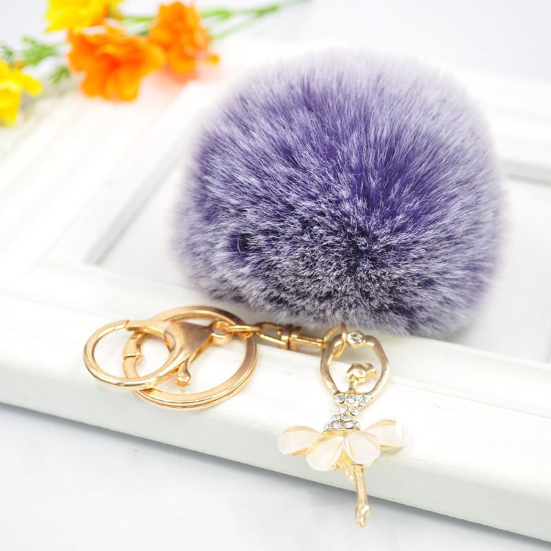 Puffball Owl Faux Fur Pom Pom Keychain Handbag Purse Jewellry Holder  Keyring Backpack Pendants