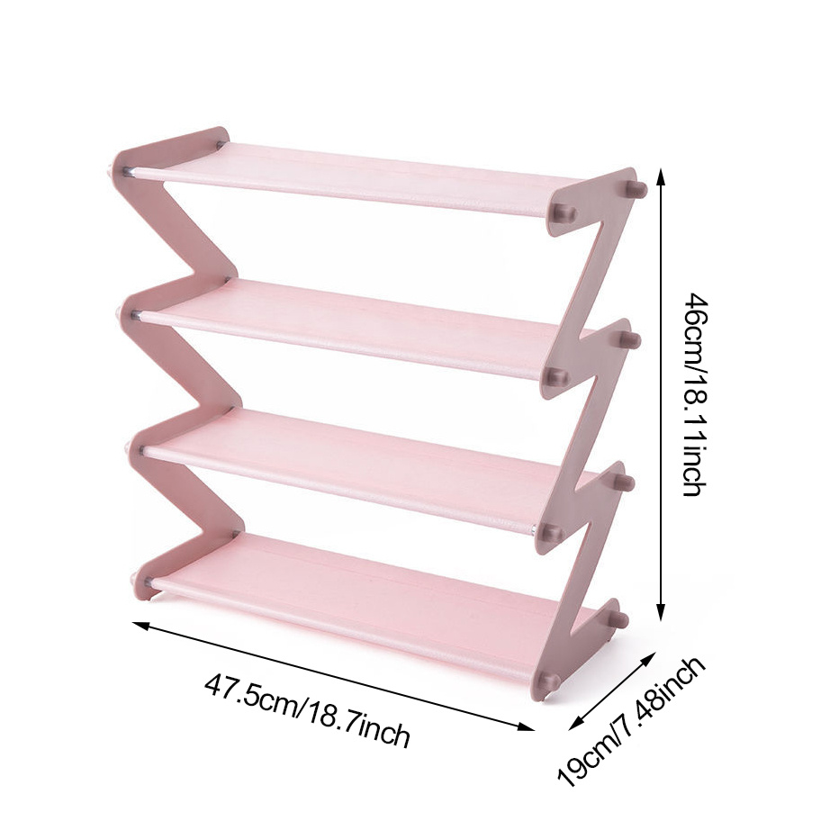 1pc Plastic Shoe Storage Rack, Minimalist Pink Multi-layer Shoe Shelf  Organizer And Storage For Floor