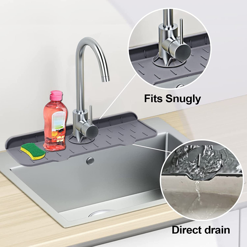 Kitchen Silicone Faucet Mat Flower Sink Splash Pad Drain Pad - Temu