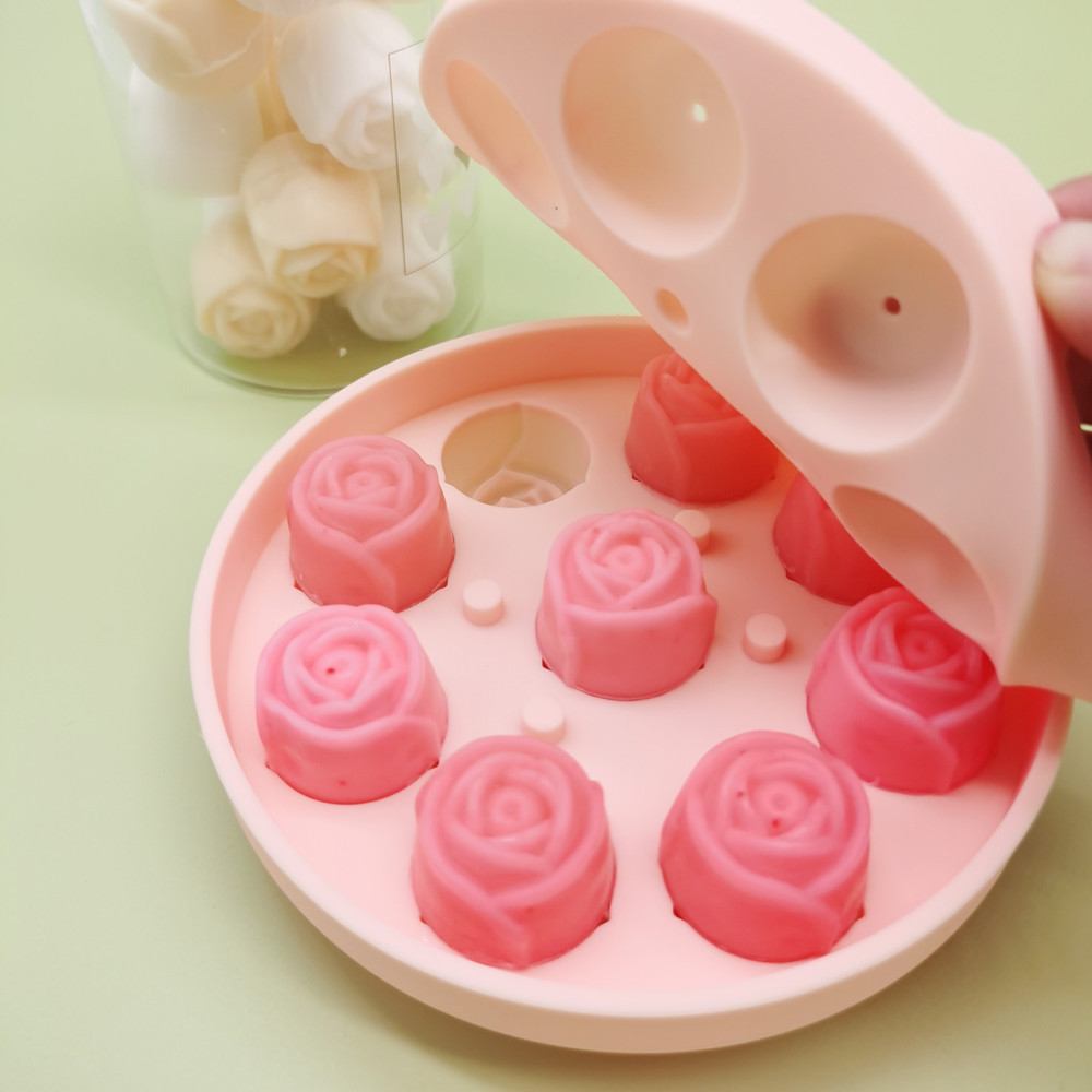 3D Rose Shape Ice Cube Mold Silicone Baking Mold Ice Cream Mould Flower U